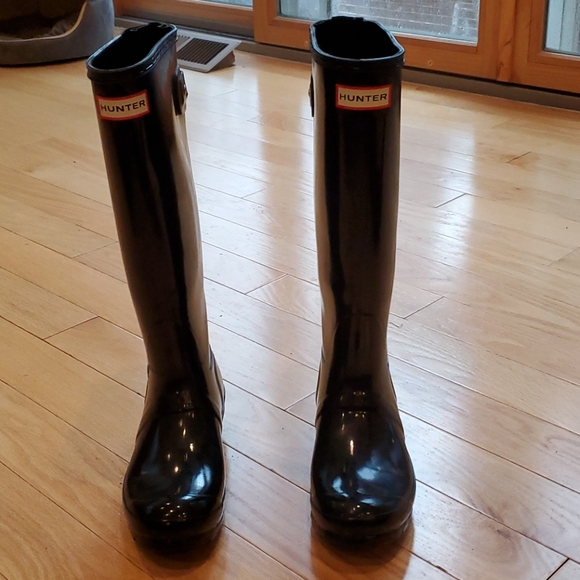 Hunter original back adjust gloss tall rain boot - Picture 1 of 16